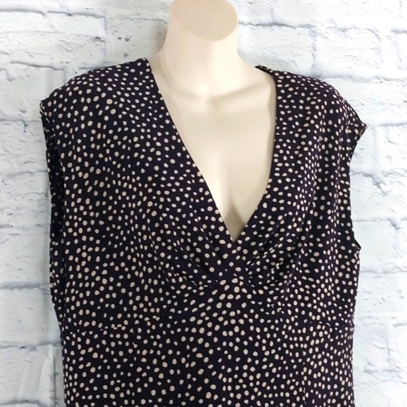Chaps Dress Polka Dot Empire Waist Sz XL - Picture 2 of 5